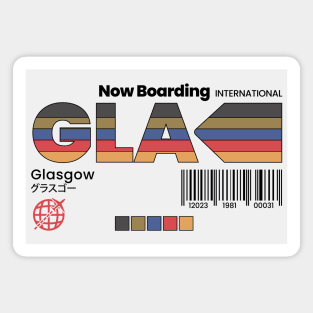 Vintage Glasgow GLA Airport Label Retro Travel Scotland Magnet